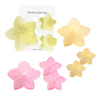 CARTON CAIMAN GRANDE FLOR 5 PETALOS Y 2 MINI CAIMAN FLOR COLORES TRANPARENTES