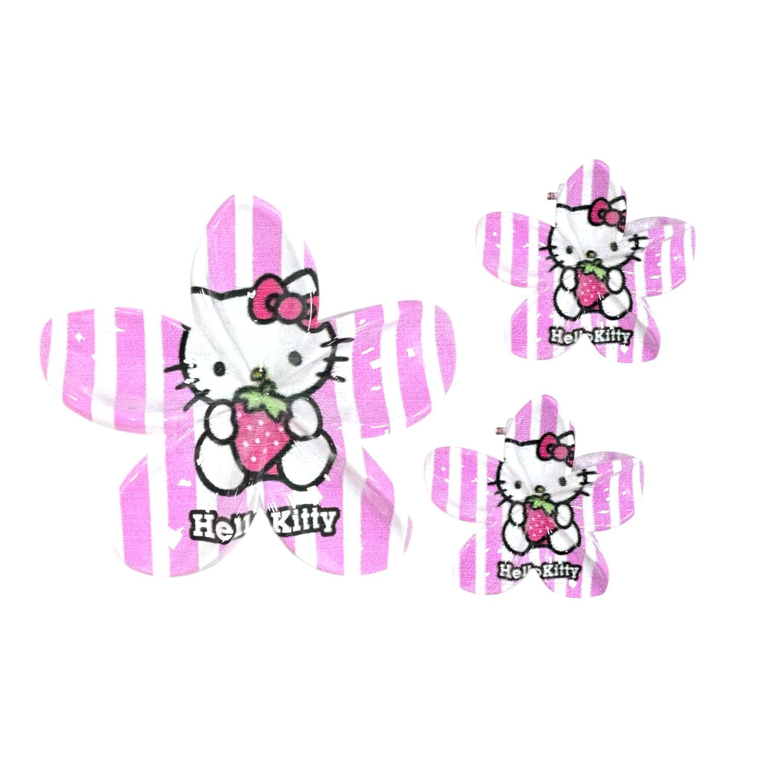 CARTON CAIMAN GRANDE Y 2 MINI CAIMAN ESTAMPADO HELLO KITTY