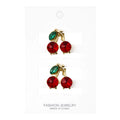 CARTON X2 MINI CAIMAN METALICO CEREZITAS FASHION JEWELRY
