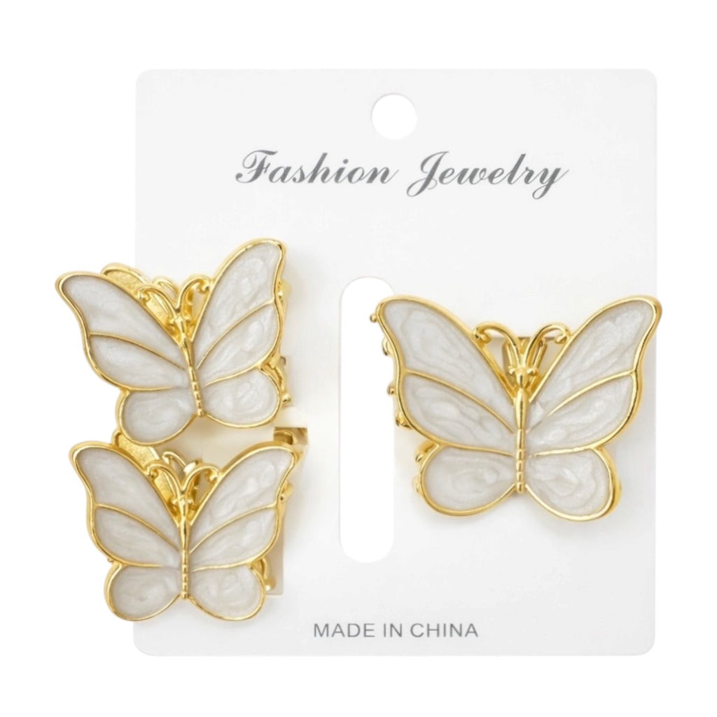 CARTON CAIMAN MEDIANO Y 2 MINI CAIMAN METALICO MARIPOSA BORDE DORADO FASHION JEWELRY