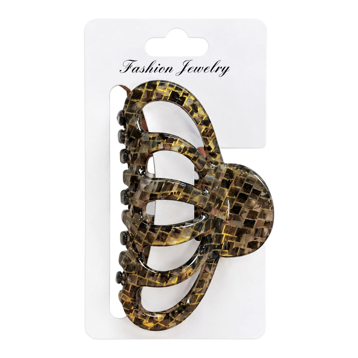CAIMAN CONCHA ABIERTA DISEÑO DORADO FASHION JEWELRY