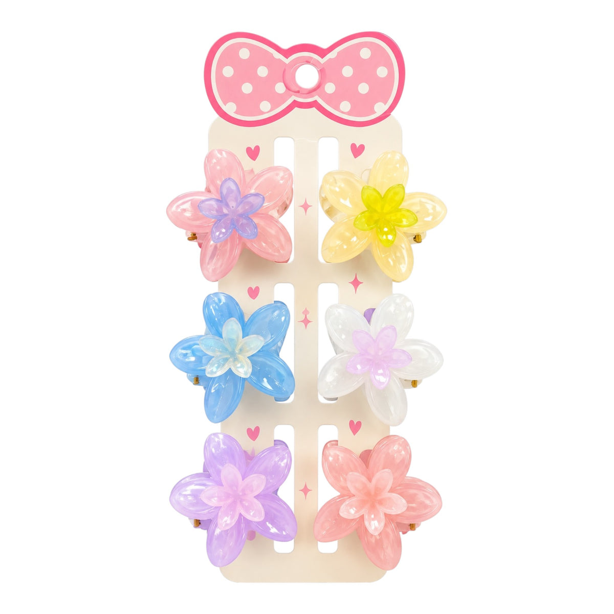 CARTON MOÑO X6 CAIMAN PEQUE FLOR DOBLE TRANSPARENTE COLORES