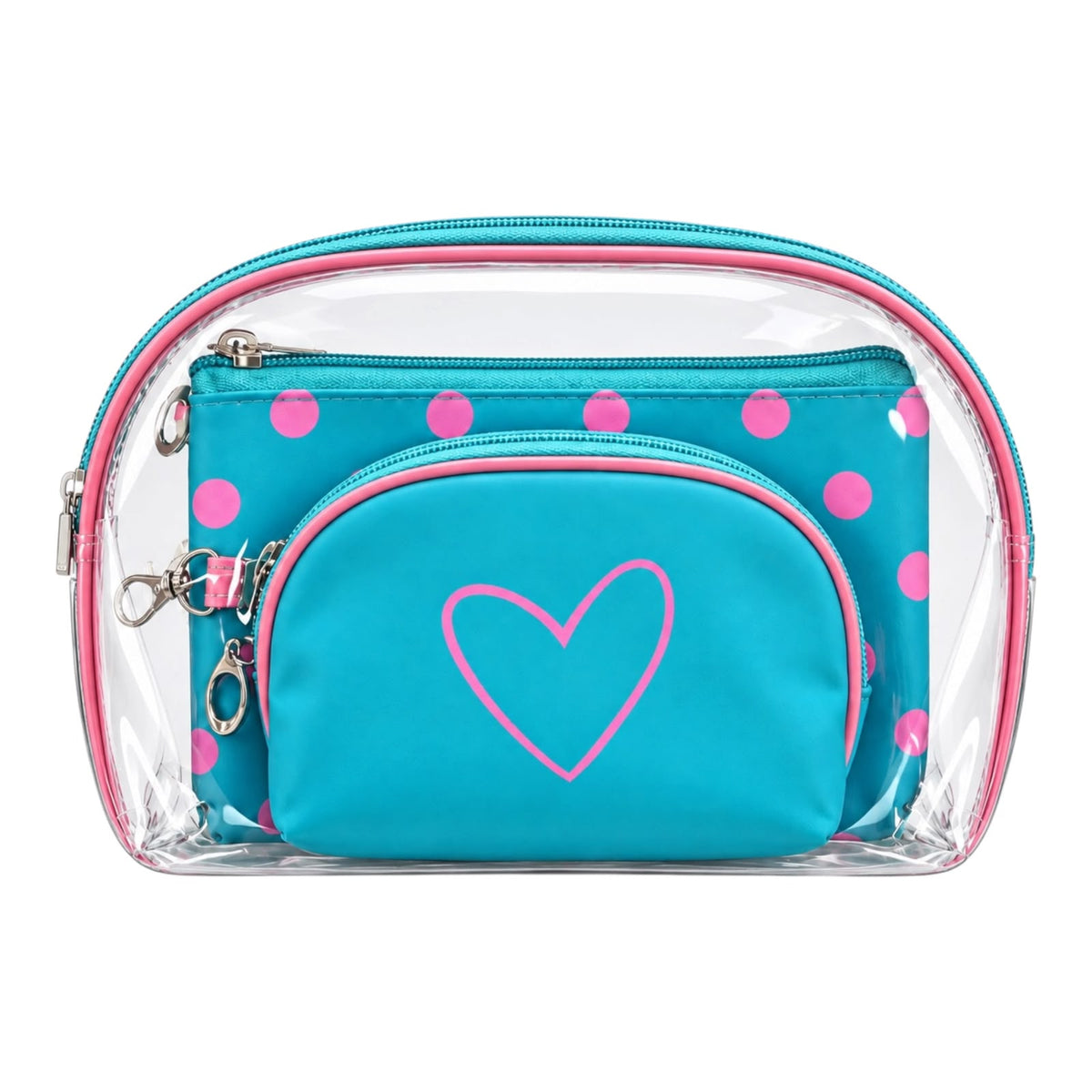 SET X3 COSMETIQUERA BOLITAS CORAZON