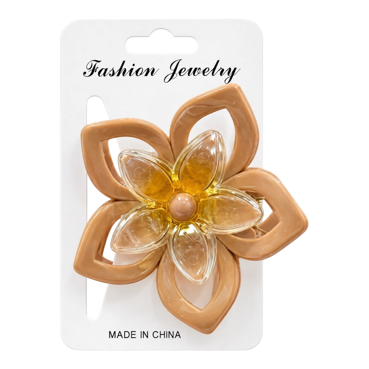CAIMAN GRANDE FLOR DOBLE COLORES FASHION JEWELRY