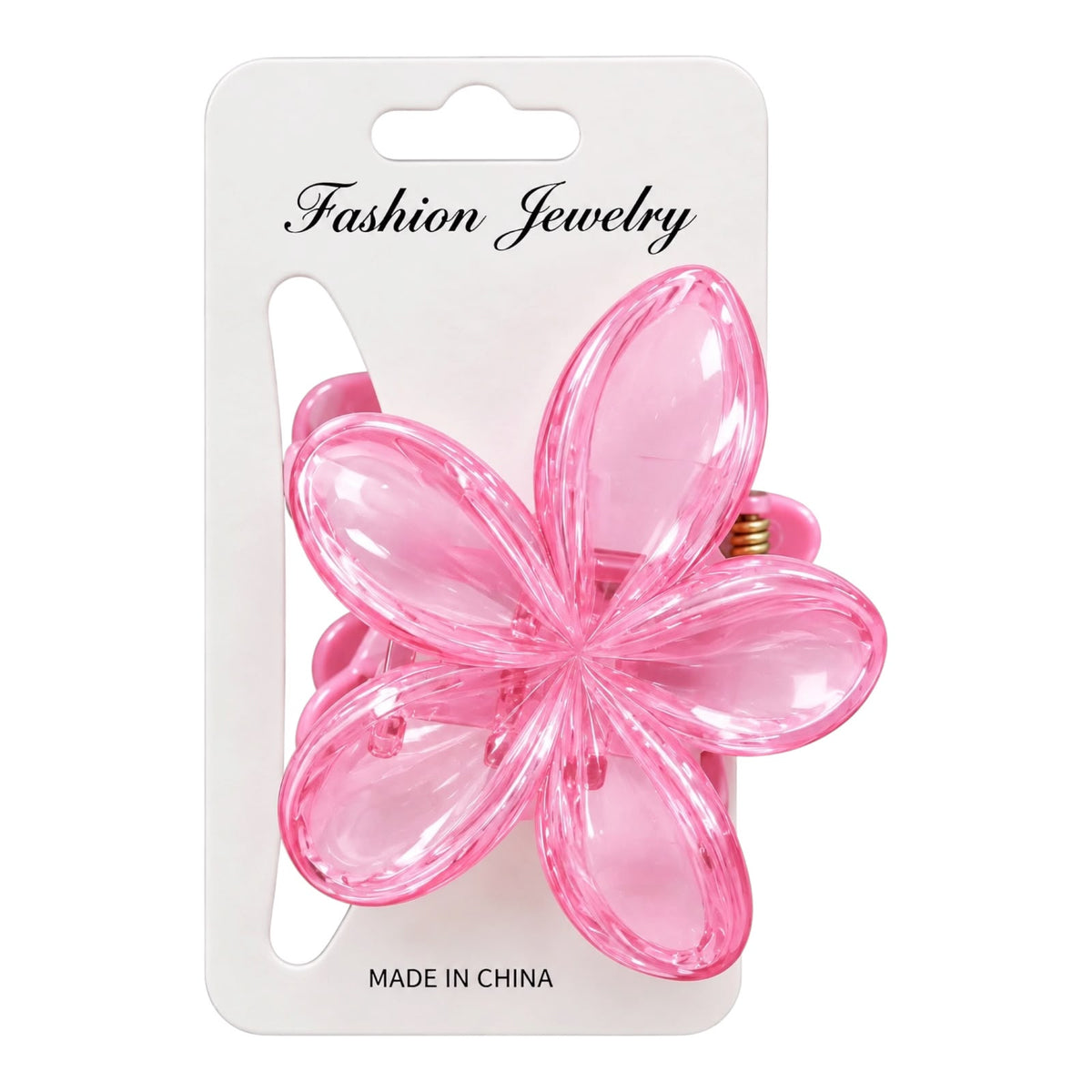 CAIMAN GRANDE FLOR HAWAI TRANSPARENTE COLORES BRILLANTES FASHION JEWELRY