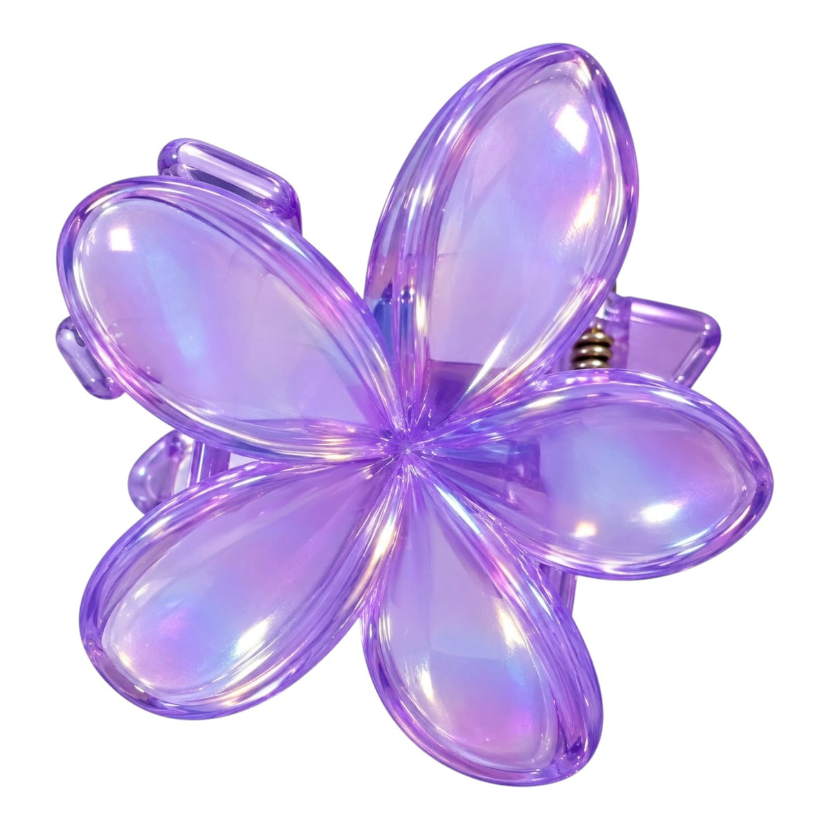 CAIMAN GRANDE FLOR HAWAI TRANSPARENTE COLORES BRILLANTES FASHION JEWELRY