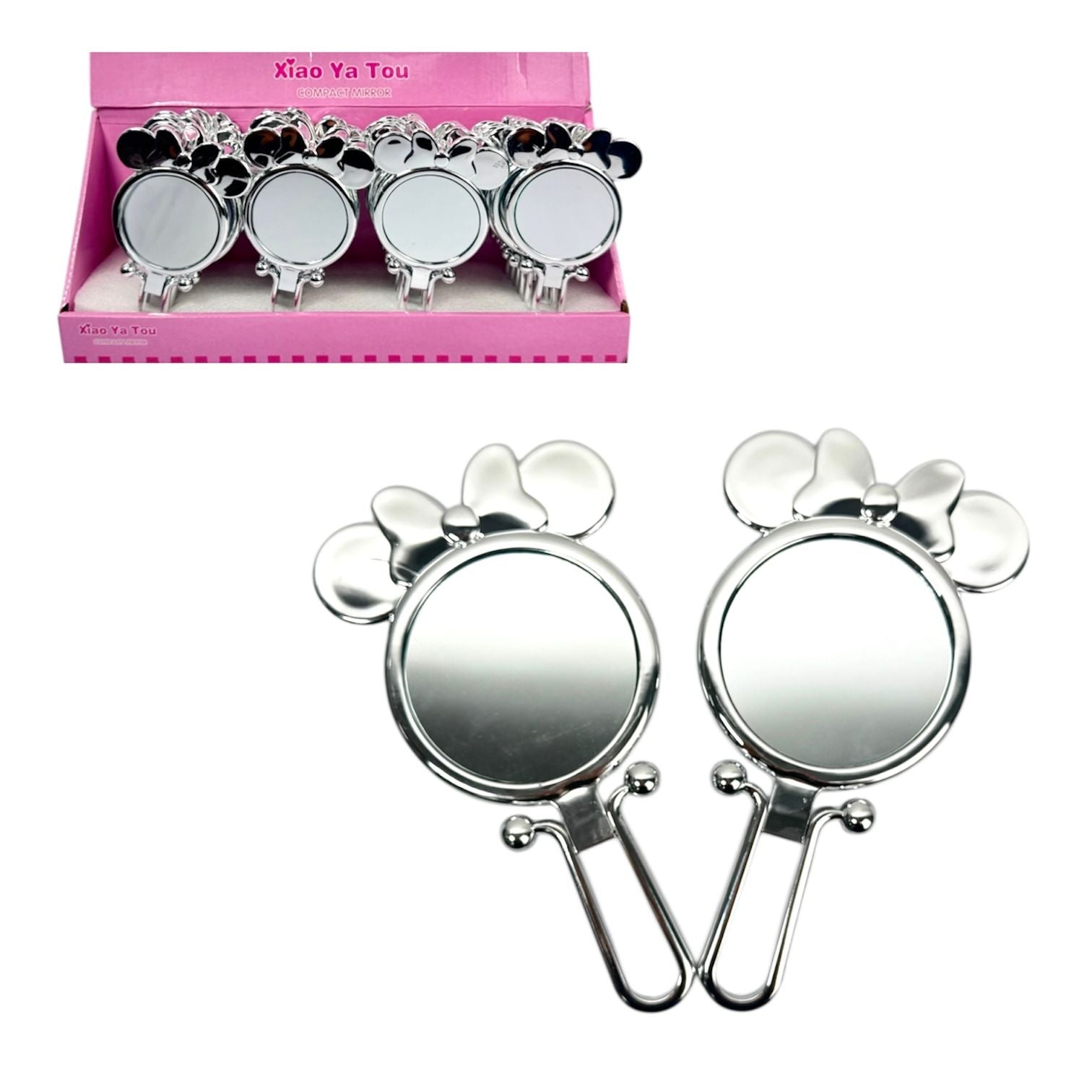 ESPEJO DE MANO DOBLE AUMENTO MINNIE MOUSE MOÑO