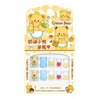 SET X12 UÑAS CREAM BEAR OSITOS