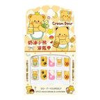 SET X12 UÑAS CREAM BEAR OSITOS