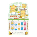 SET X12 UÑAS CREAM BEAR OSITOS