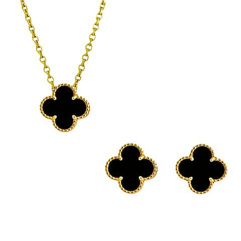 JUEGO ARETES Y COLLAR 1 TREBOL VAN CLEEF