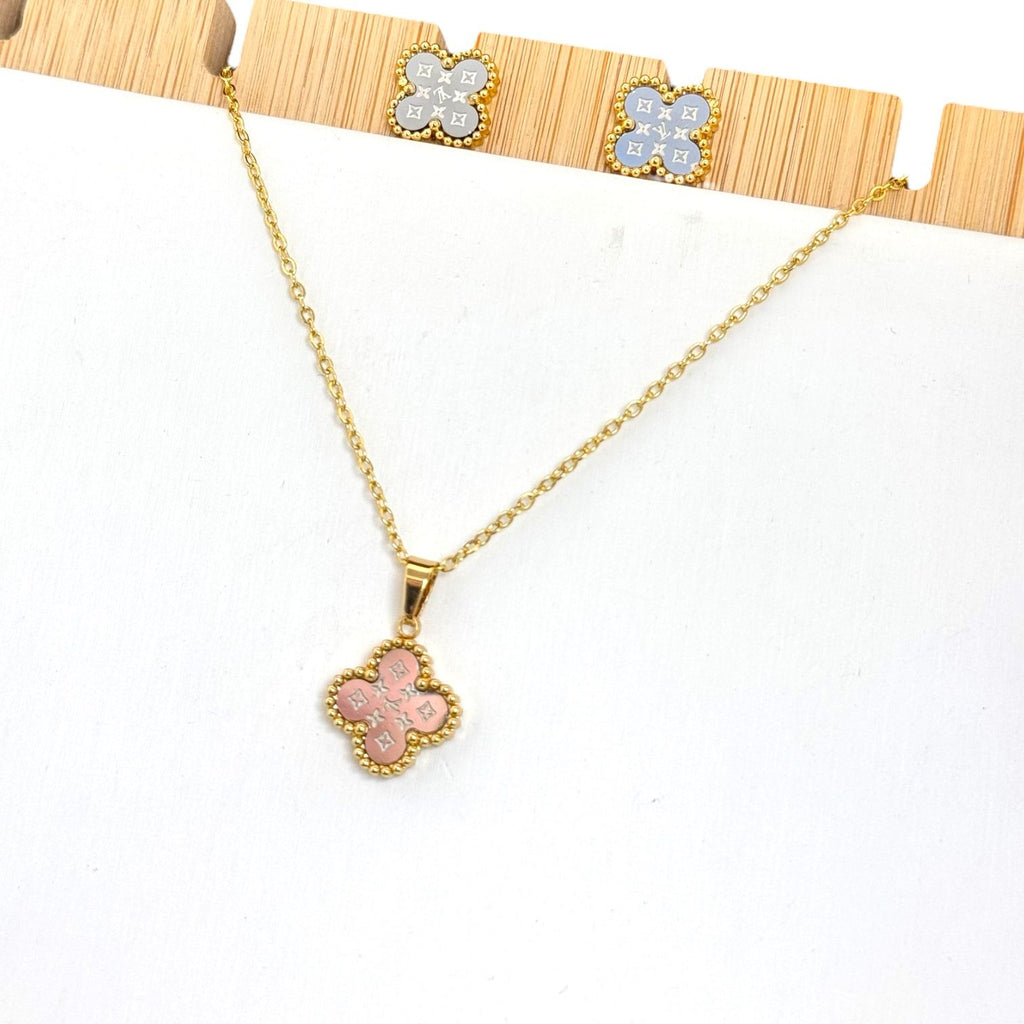 JUEGO ARETES Y COLLAR 1 TREBOL VAN CLEEF