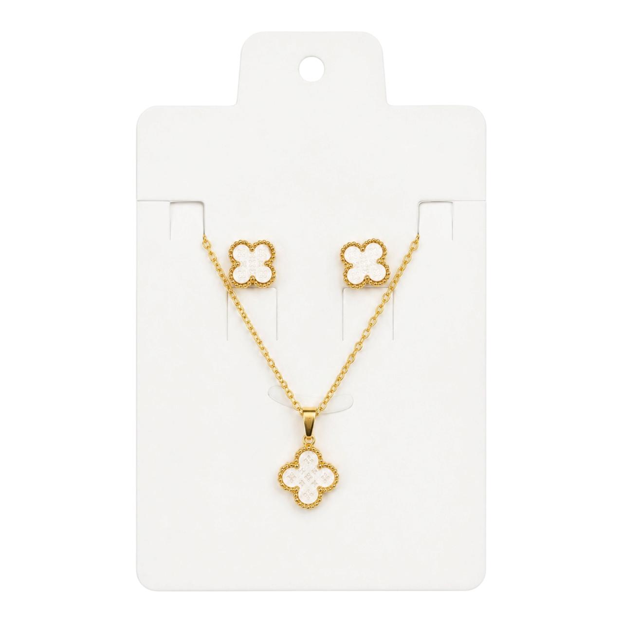 JUEGO ARETES Y COLLAR 1 TREBOL VAN CLEEF