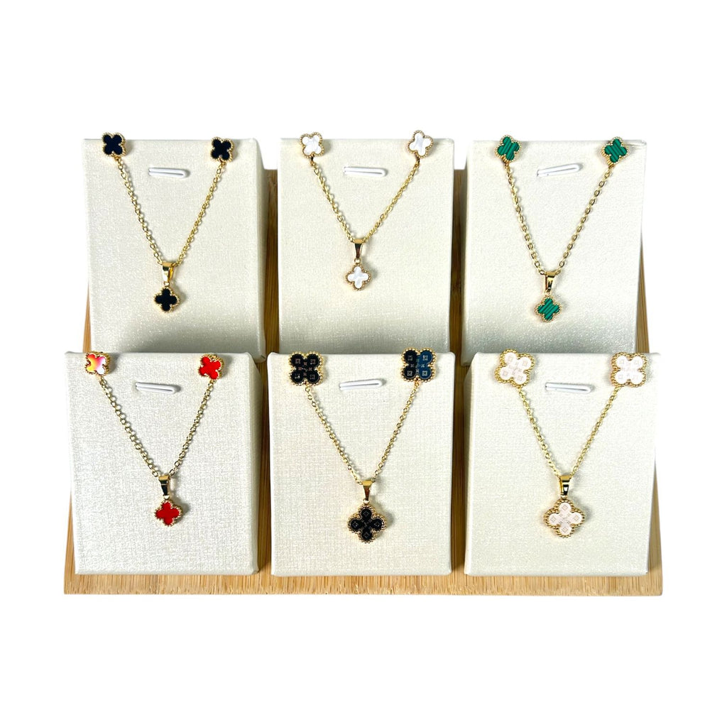JUEGO ARETES Y COLLAR 1 TREBOL VAN CLEEF