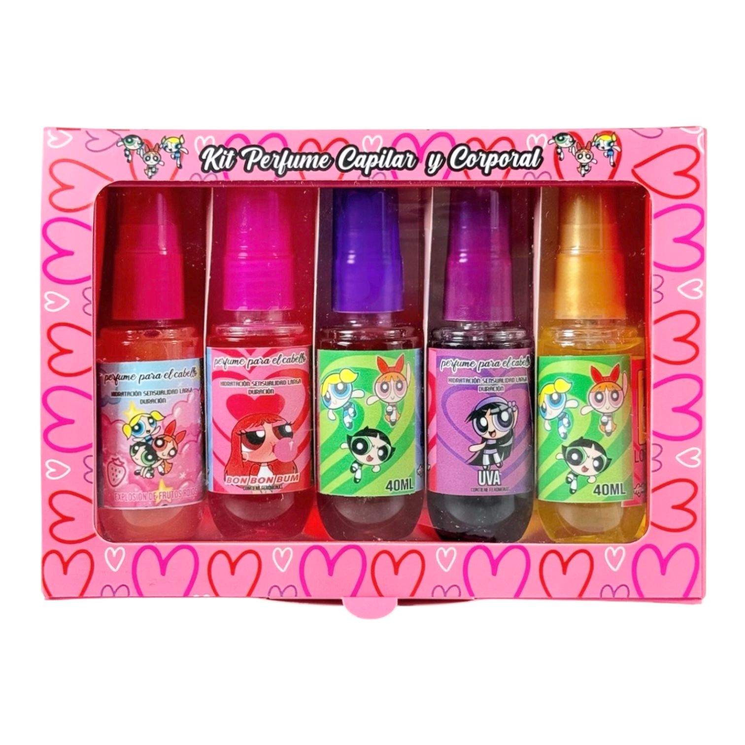 KIT X5 PERFUME CAPILAR Y CORPORAL CHICAS SUPER PODEROSAS
