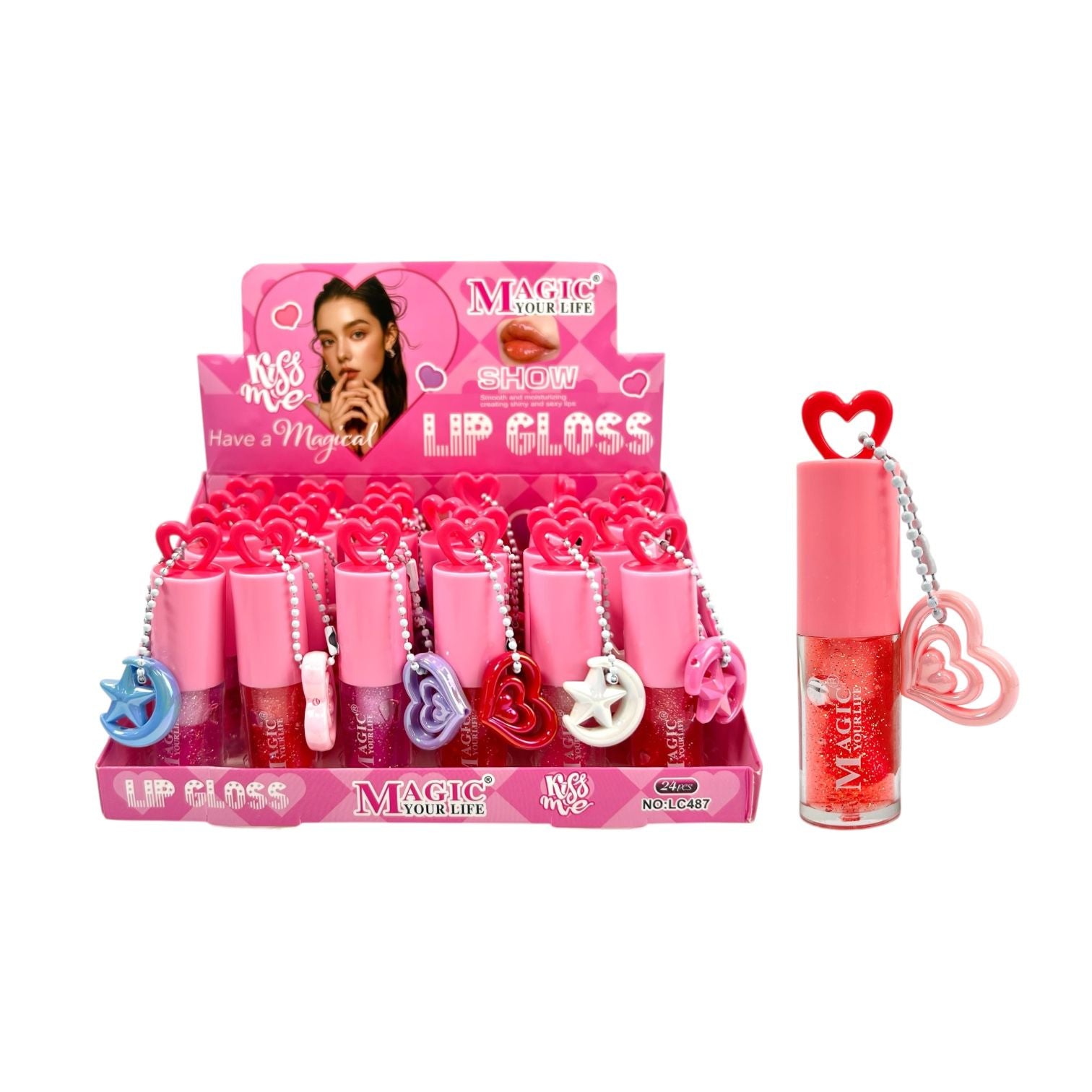 BRILLO MAGICO DE LABIOS LLAVERO TAPA CORAZON MAGIC YOUR LIFE