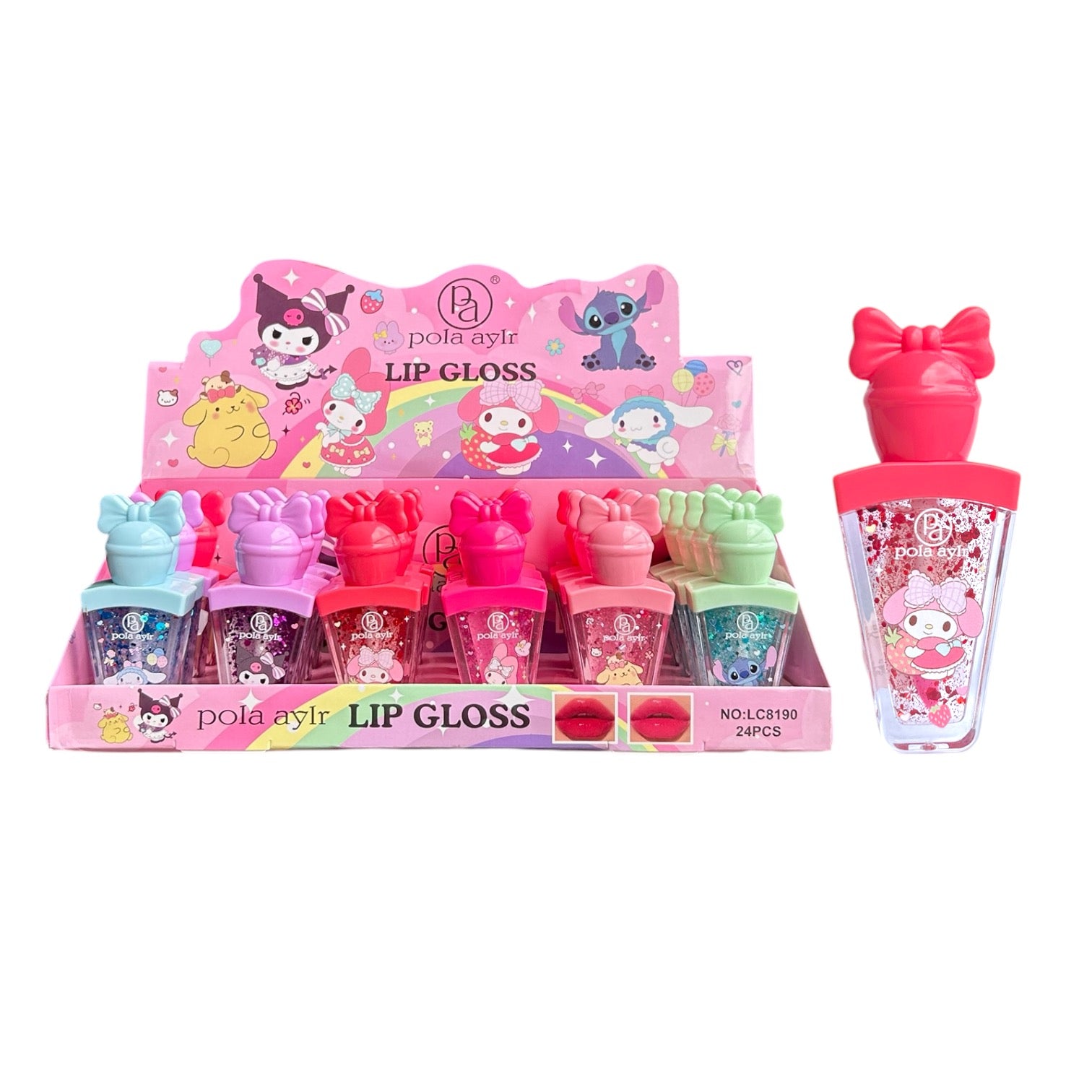 BRILLO MAGICO TRIANGULO MOÑO SANRIO STITCH POLA AYLR