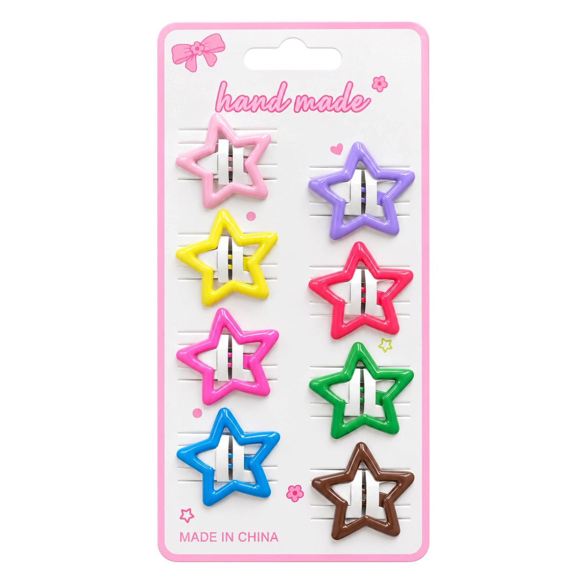 CARTON X8 PINZAS ESTRELLITAS HAND MADE