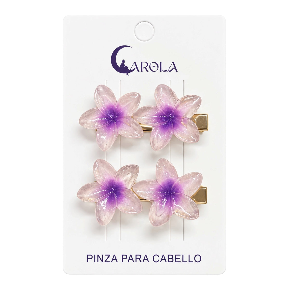 CARTON X2 PINZAS FLOR HAWAIANA CAROLA