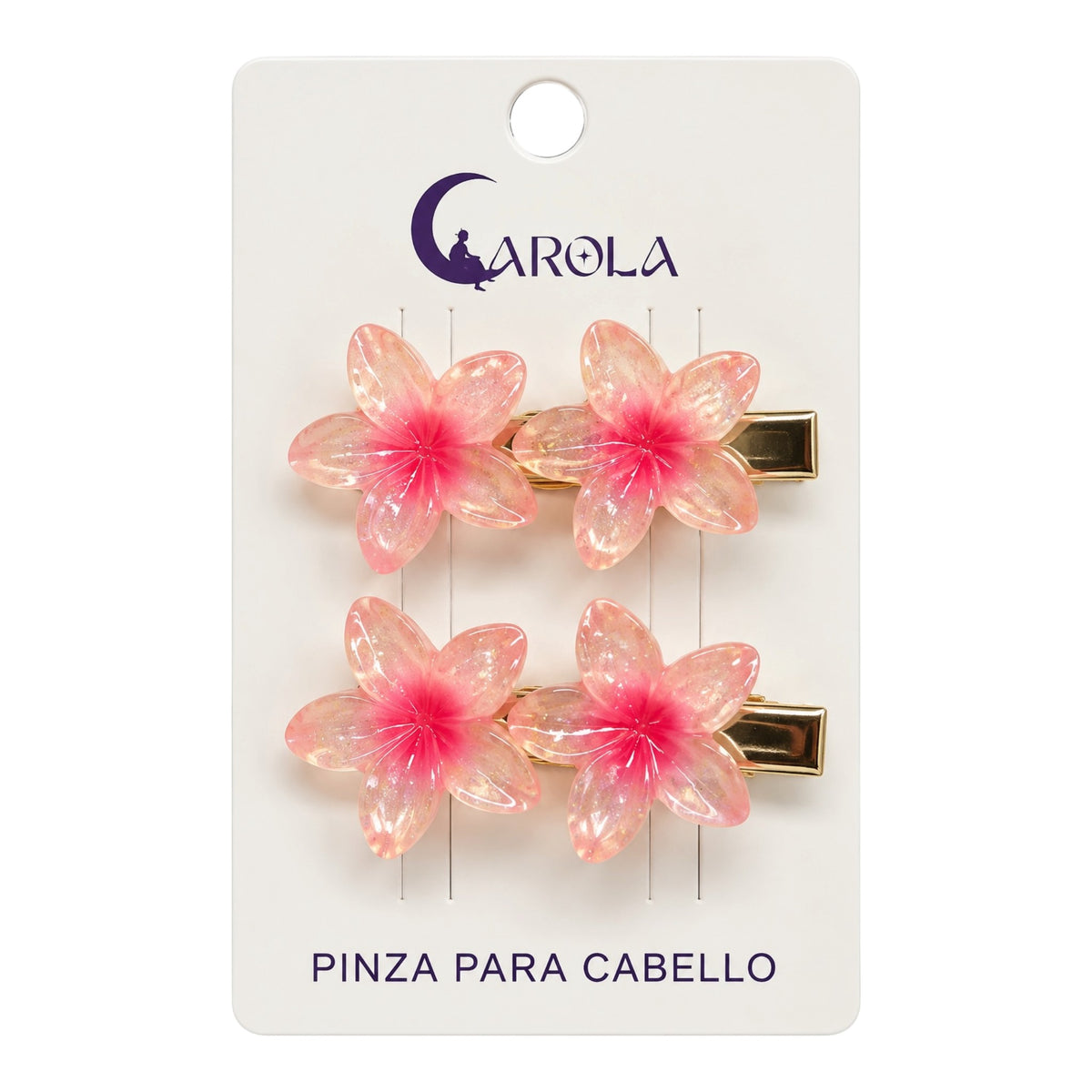 CARTON X2 PINZAS FLOR HAWAIANA CAROLA