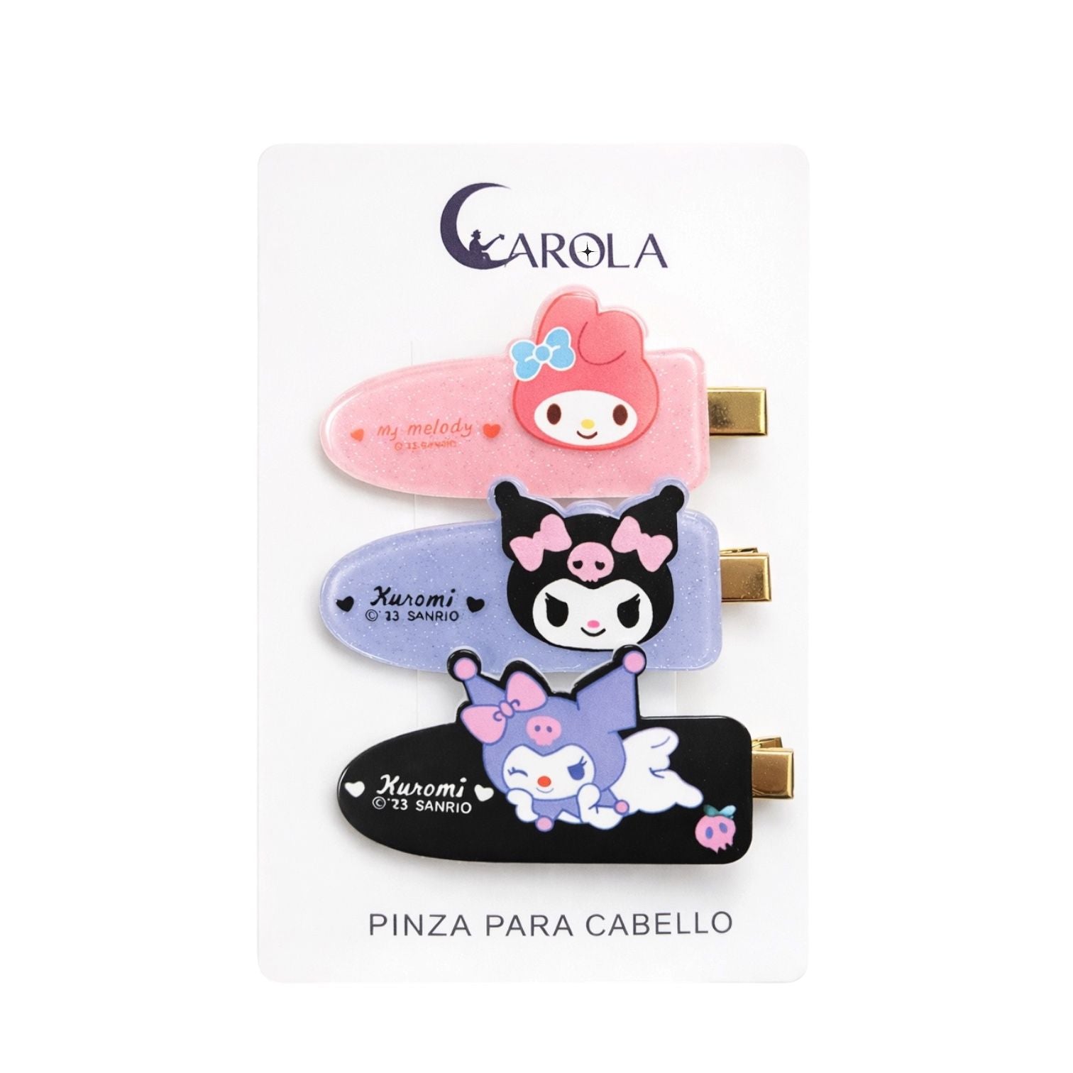 CARTON X3 PINZA PARA CABELLO MY MELODY KUROMI