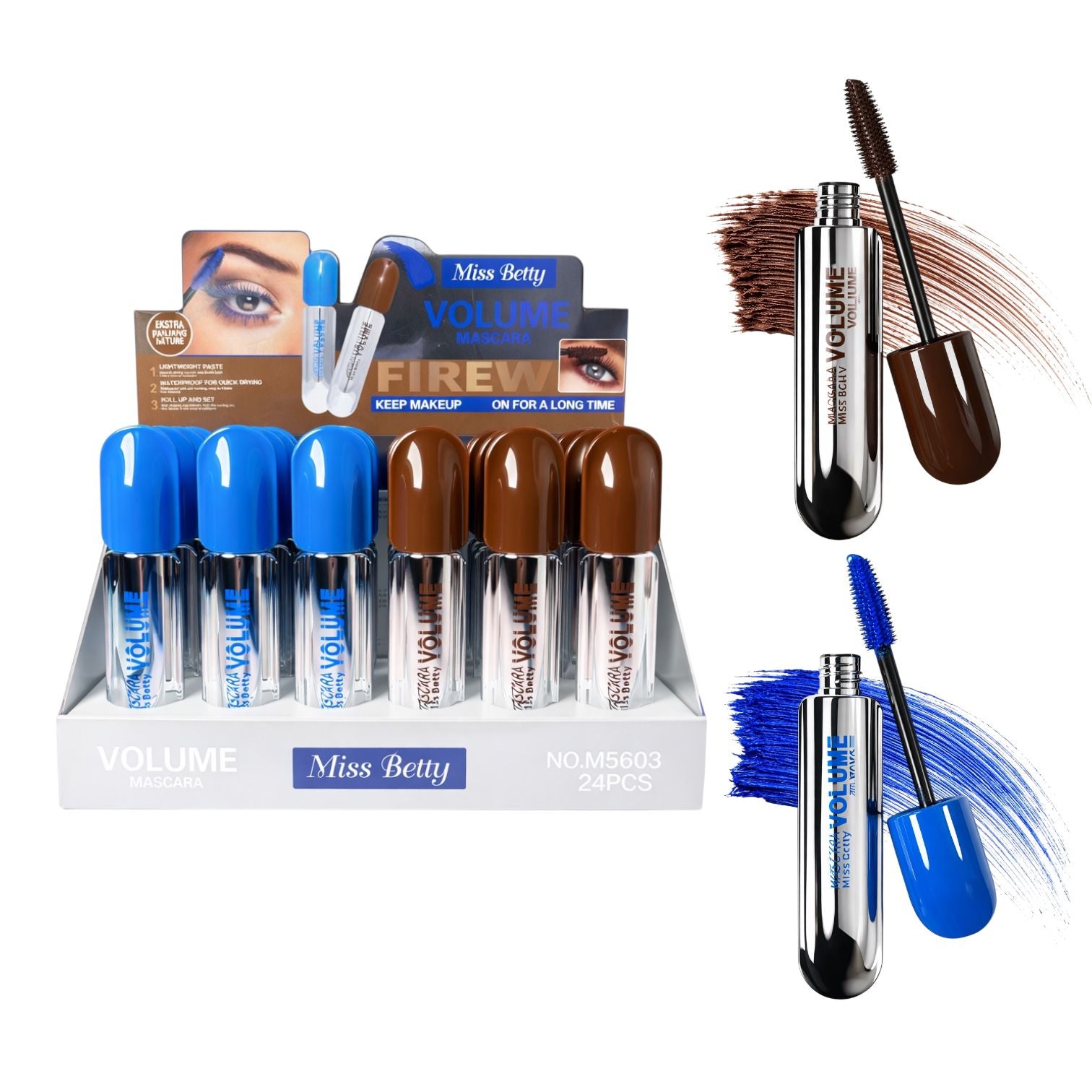 PESTAÑINA MASCARA VOLUME AZUL / CAFE MISS BETTY