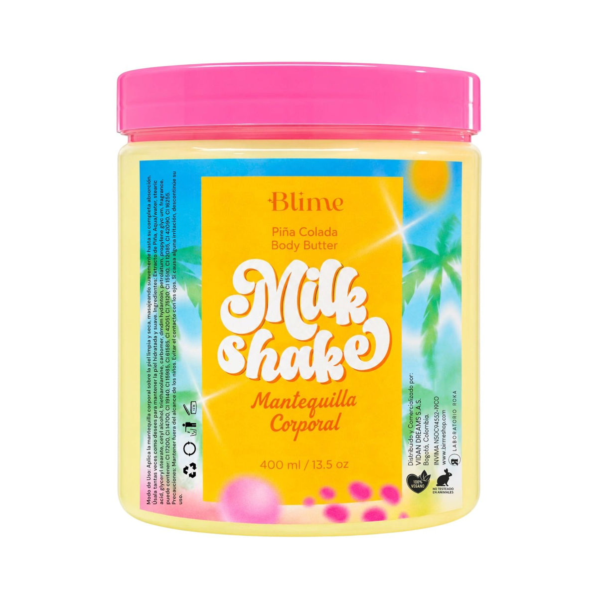 MANTEQUILLA CORPORAL MILK SHAKE FRUTAS 400ML BLIME