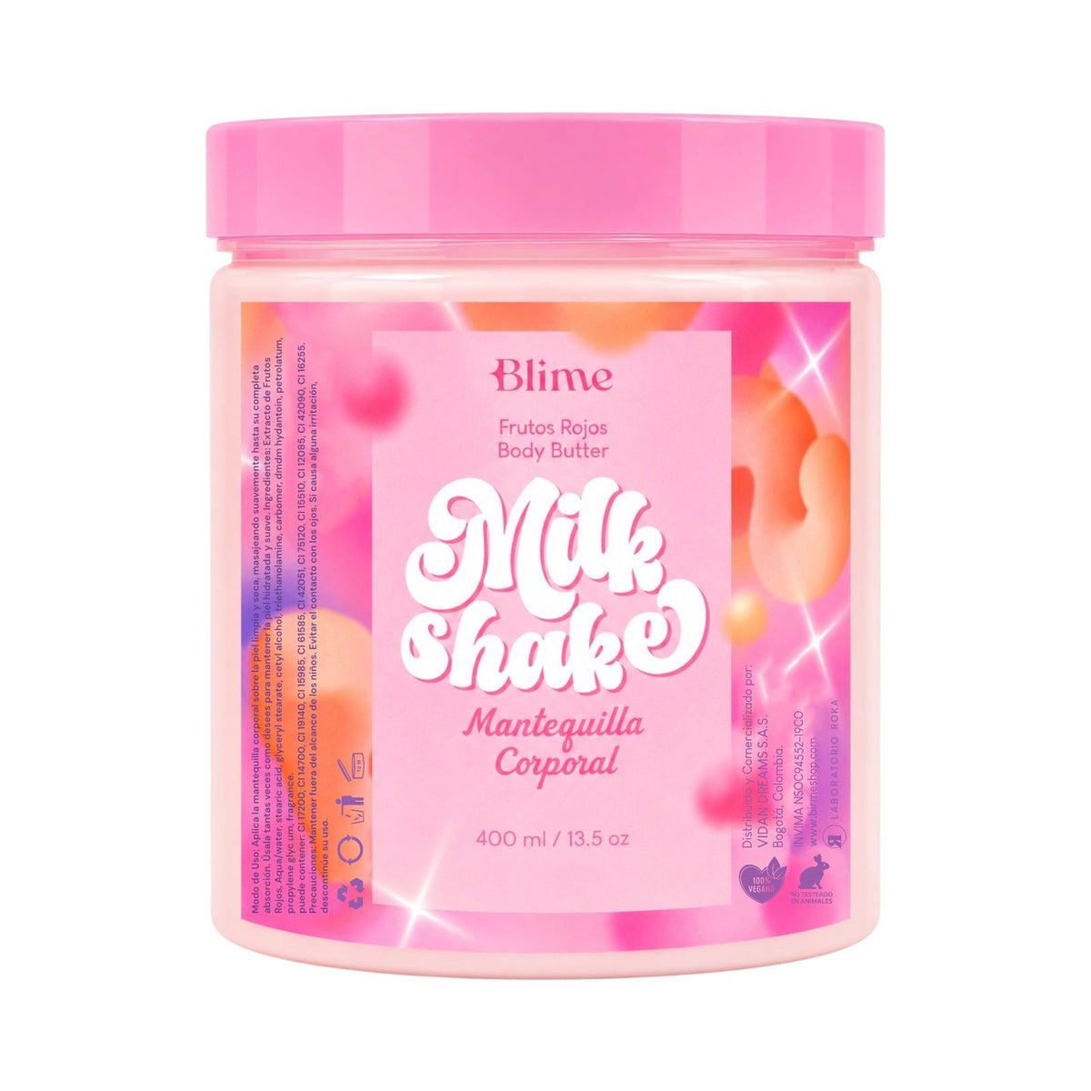 MANTEQUILLA CORPORAL MILK SHAKE FRUTAS 400ML BLIME