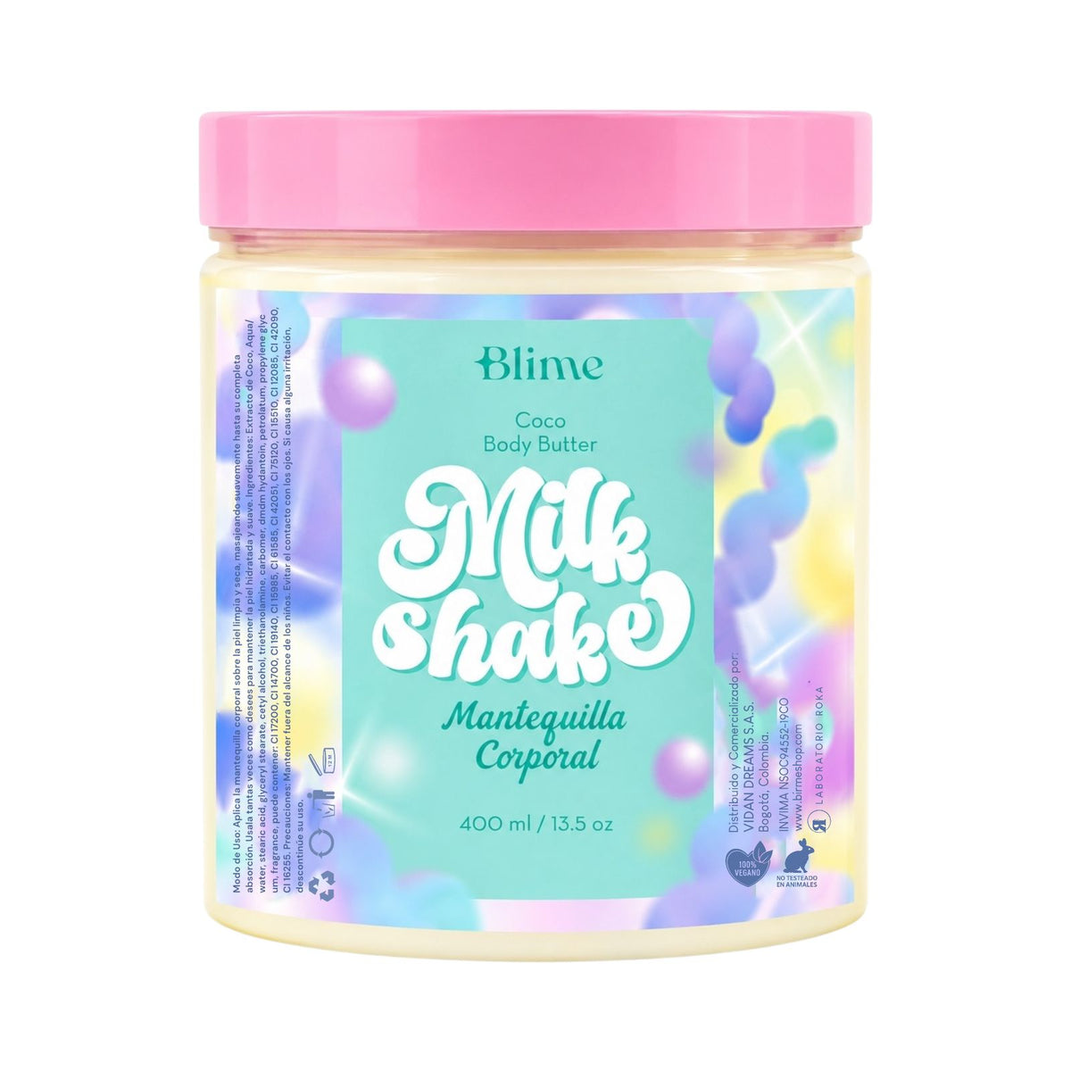 MANTEQUILLA CORPORAL MILK SHAKE FRUTAS 400ML BLIME