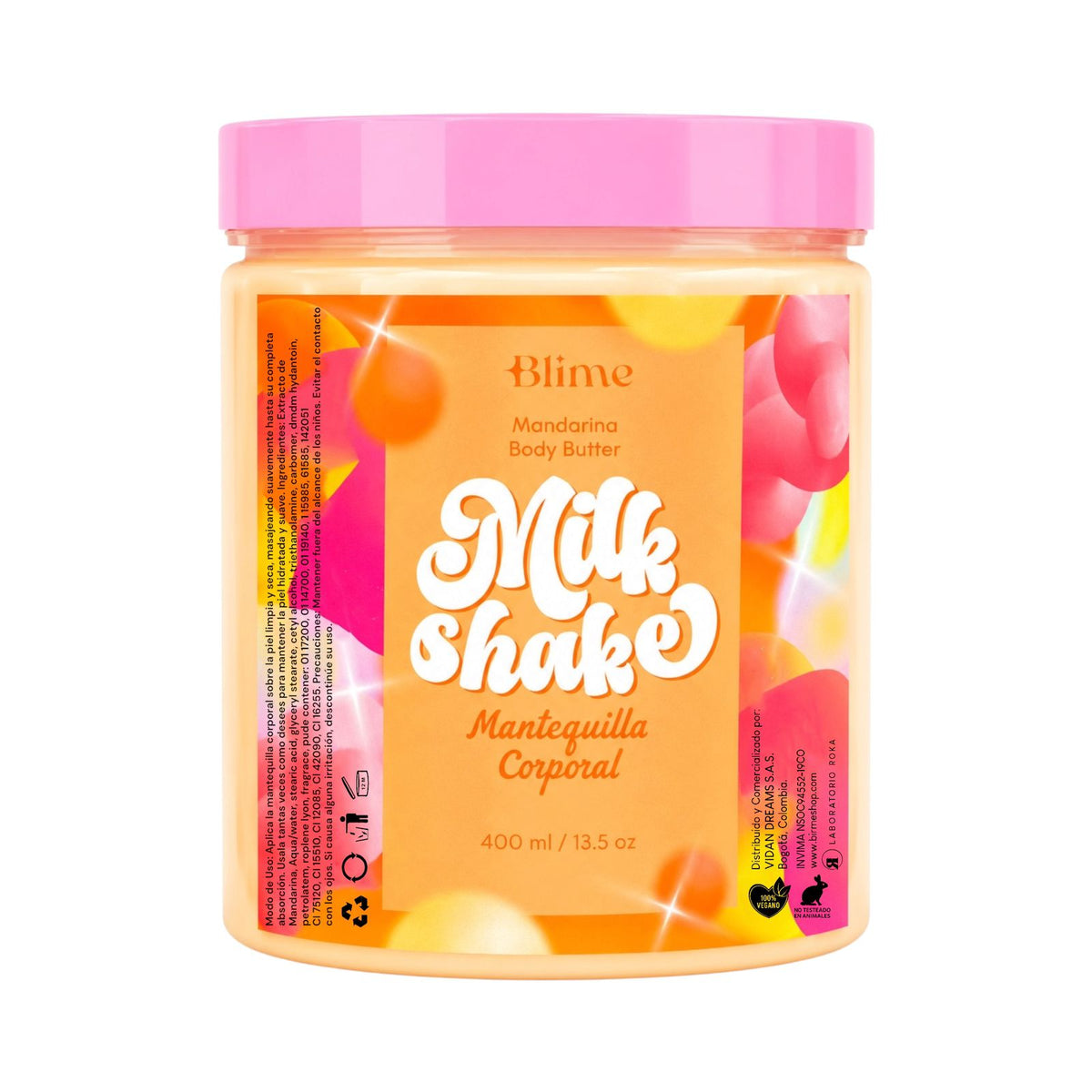 MANTEQUILLA CORPORAL MILK SHAKE FRUTAS 400ML BLIME