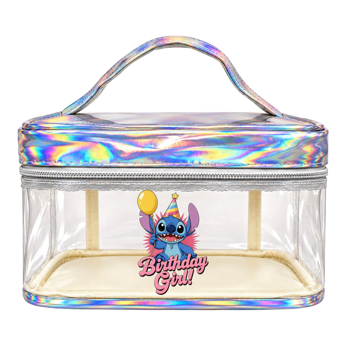 COSMETIQUERA BOLSITO STITCH TRANSPARENTE