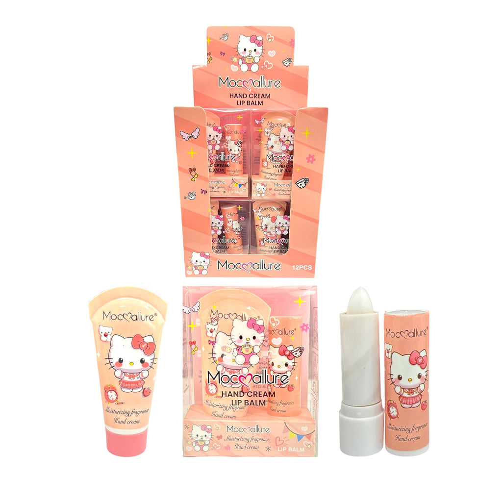 KIT CREMA DE MANOS Y LIP BALM HELLO KITTY KUROMI MY MELODY MOCALLURE
