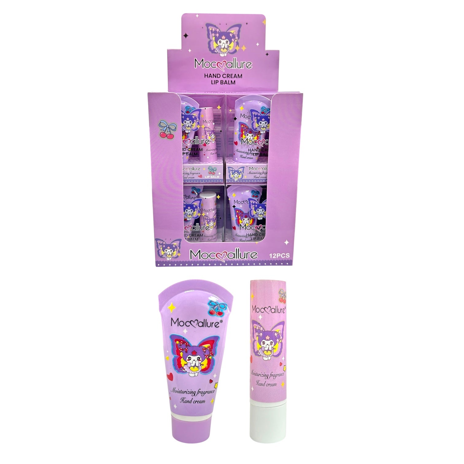 KIT CREMA DE MANOS Y LIP BALM HELLO KITTY KUROMI MY MELODY MOCALLURE