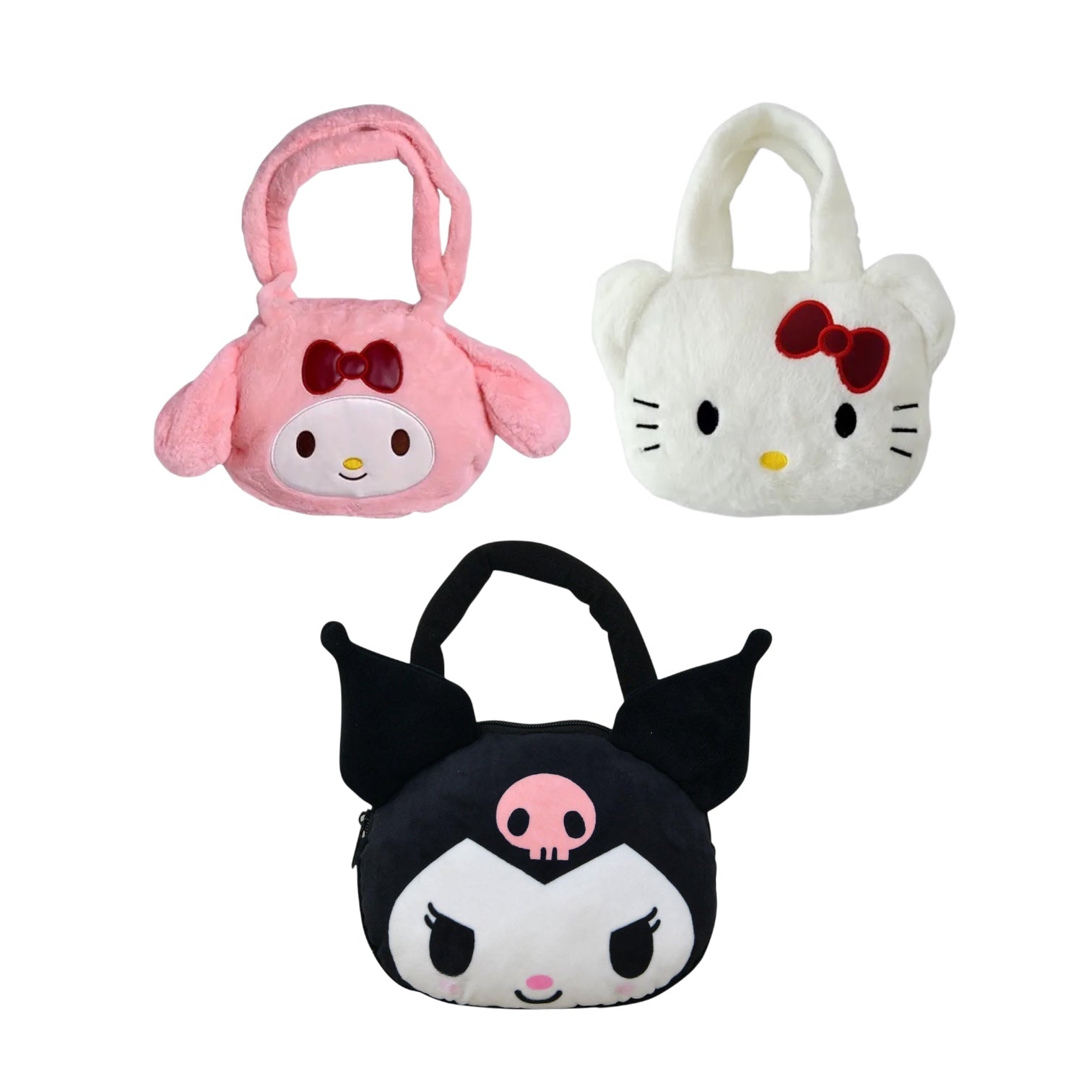 BOLSO PEQUE 3D CON TIRA Y AGARRADERA HELLO KITTY MY MELODY KUROMI