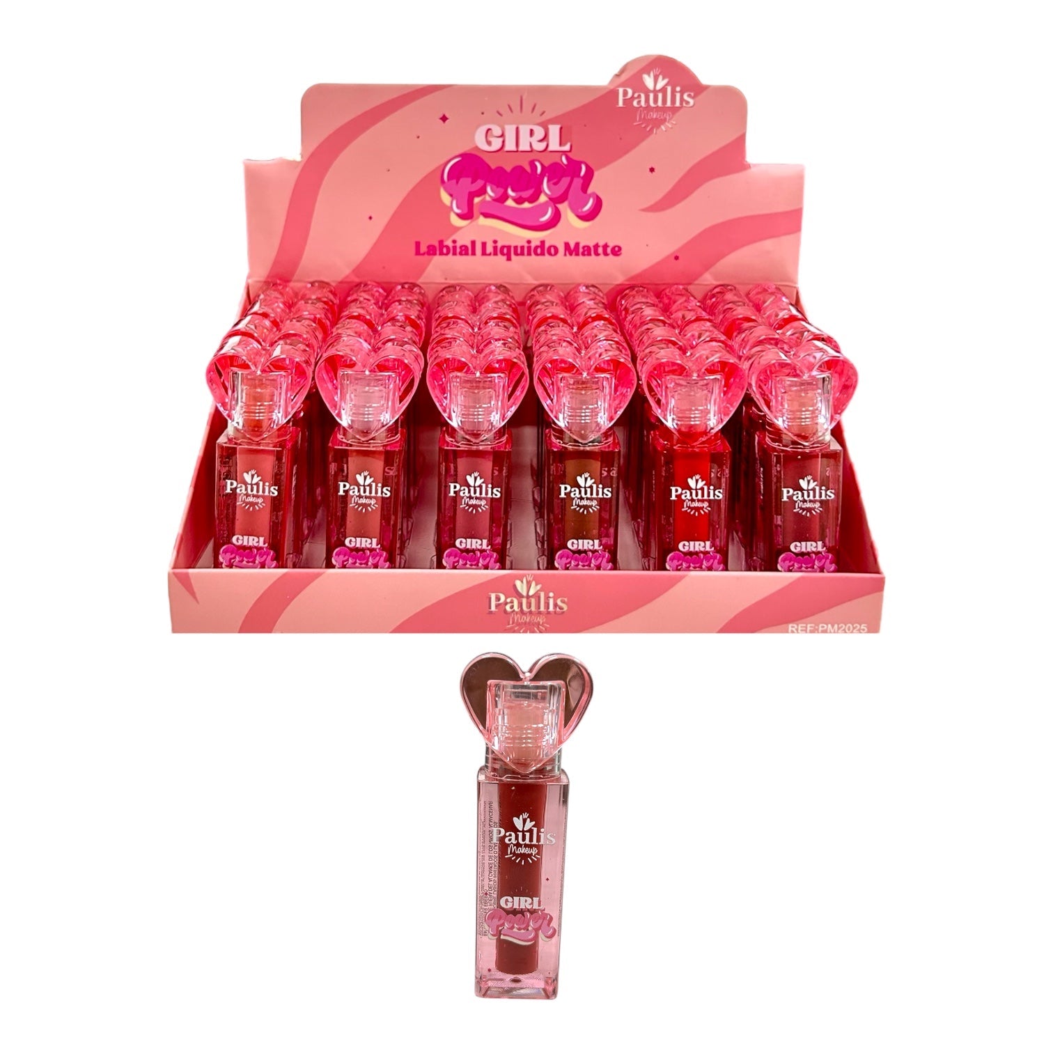 LABIAL LIQUIDO MATTE GIRL POWER 4ML TAPA CORAZON PAULIS