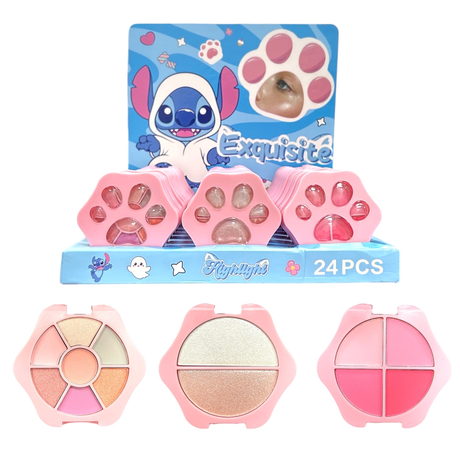 PALETA SOMBRAX7 / ILUMINADORX2 / RUBORX4 HUELLA STITCH