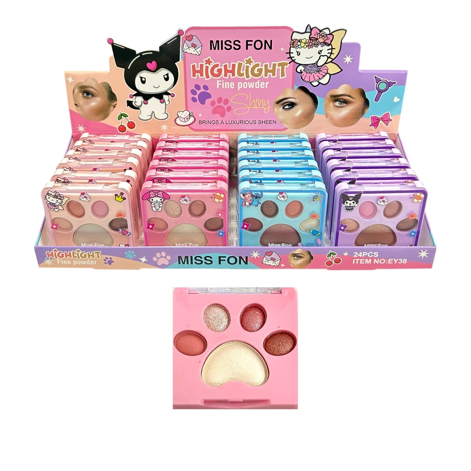 MINI PALETA X5 TONOS HUELLITA KUROMI STITCH SANRIO / MISS FON